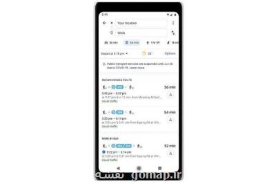 خدمات مسیریابی گوگل بر اساس اثرات كرونا به روز شد